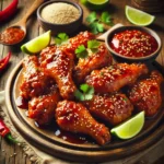 Chili Honey Glazed Chicken Wings with JAMACUCO Salsa Picante