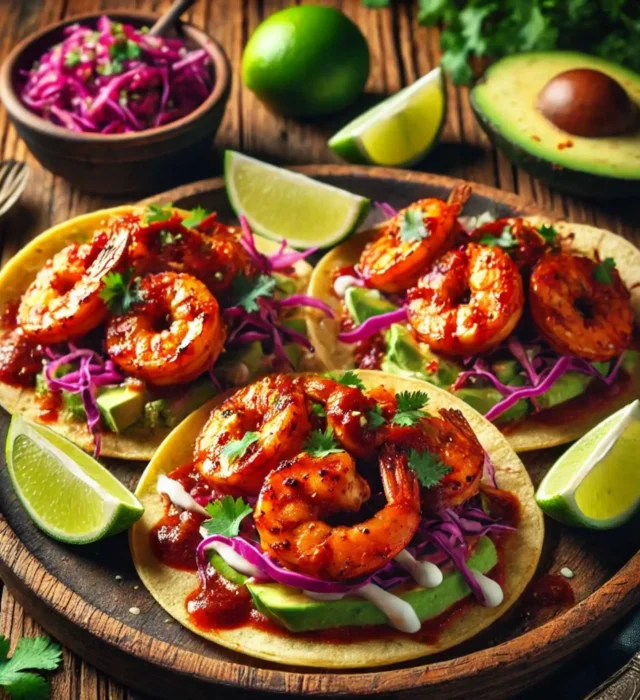 Spicy Grilled Shrimp Tacos with Jamacuco Sauce