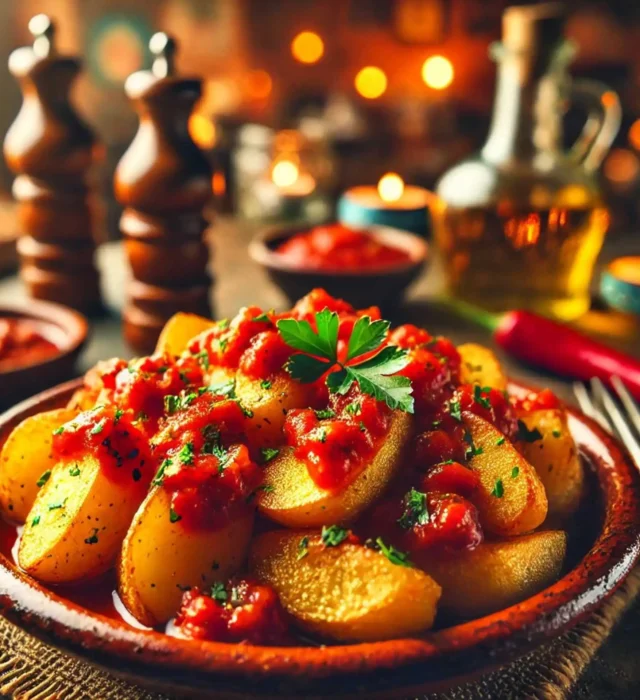 Spicy Patatas Bravas with JAMACUCO Salsa Picante